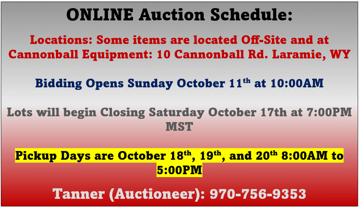 Image for Laramie Online Equipment Auction
