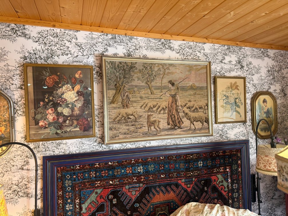 Collection of 5 Vintage Framed European-Style Art Prints – Floral, Pastoral & Victorian Portraits