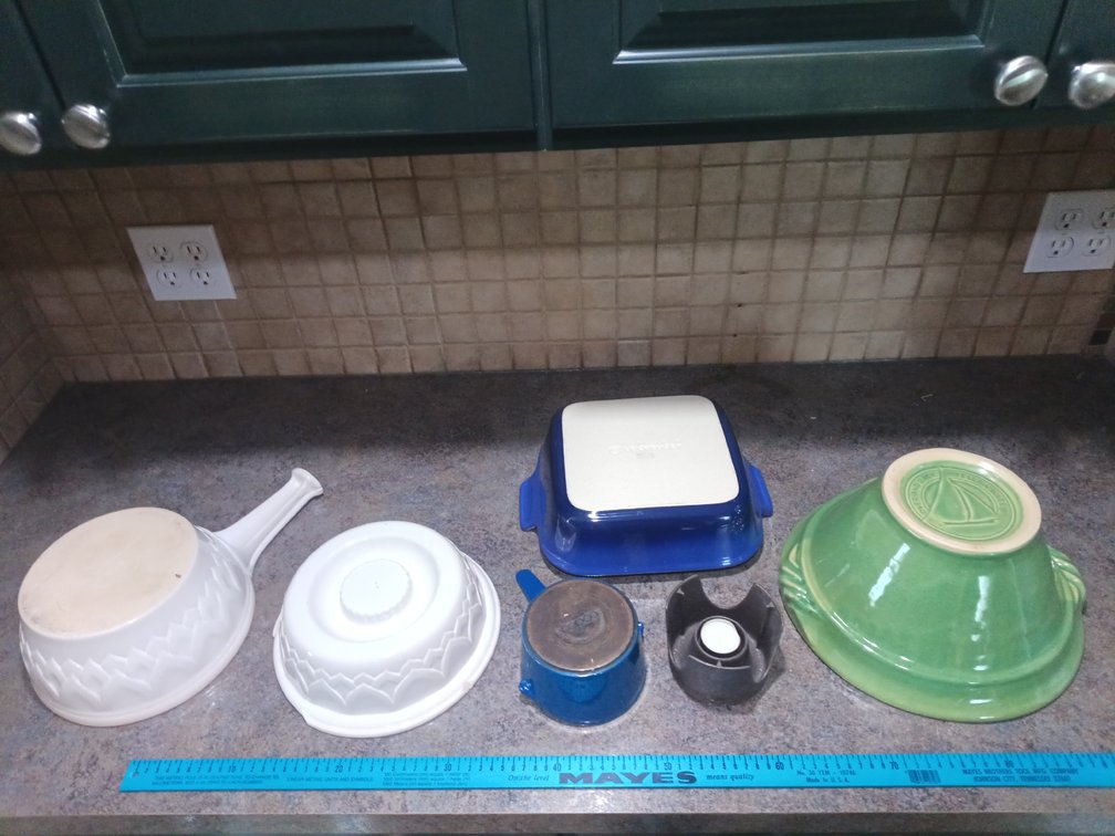 Vintage Le Creuset, Yellow Ware, Stoneware & Candle Holder Kitchen Lot