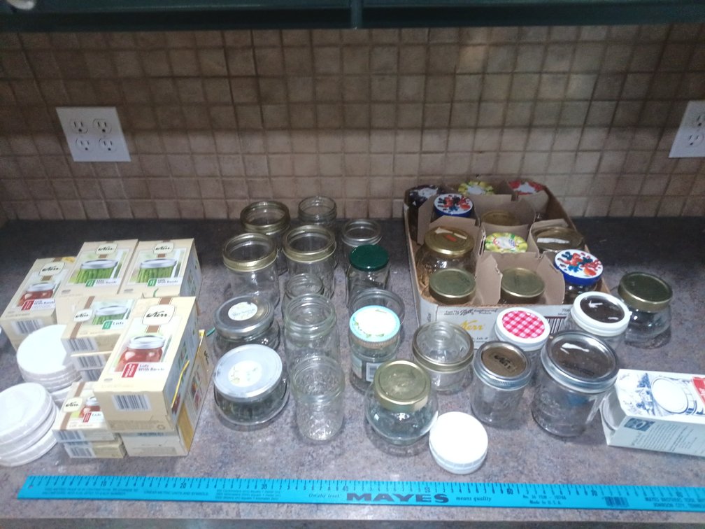 Large Canning Jar Collection with Kerr Lids, Bands & Assorted Mason Jars