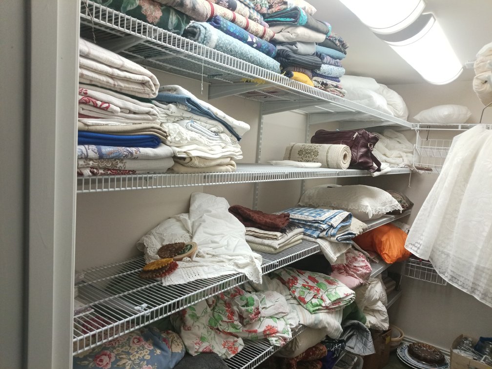 Large Assorted Vintage Linens, Blankets, Pillows, Rugs & Fabric Collection