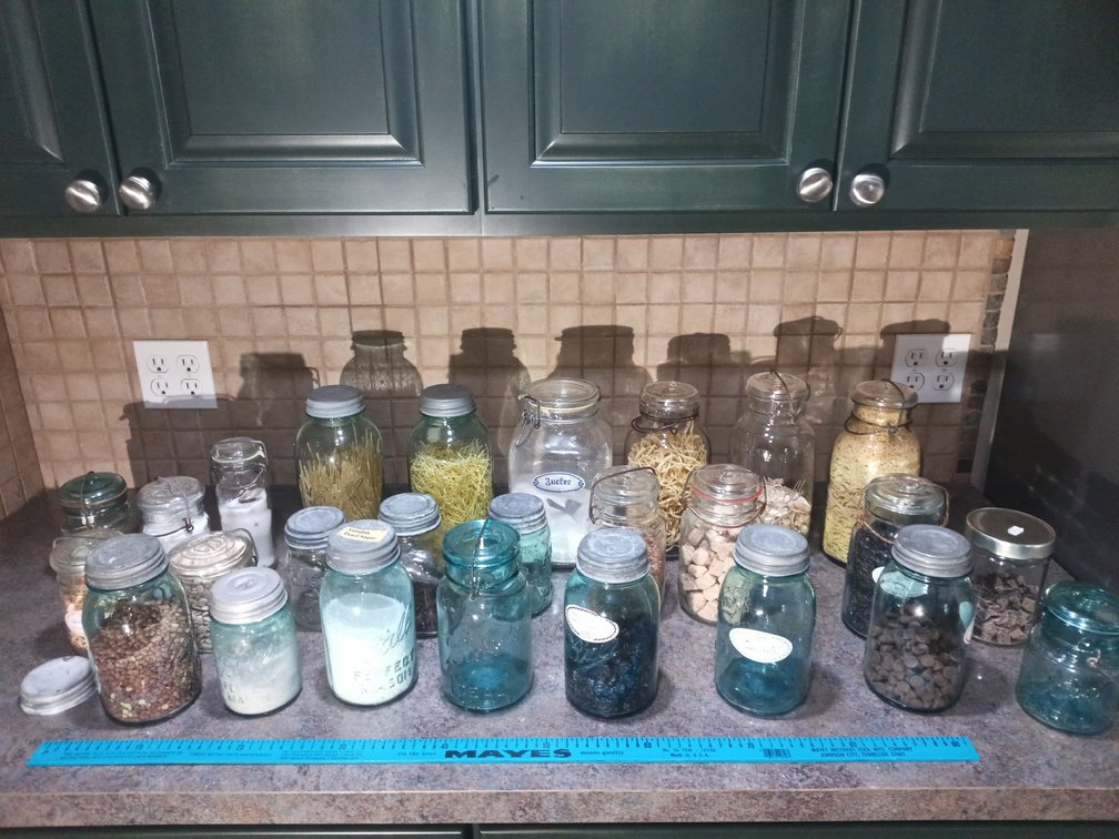 Vintage Blue Ball Mason Jars, Galvanized Lids & Glass Clamp-Top Storage Jars – Large Collection