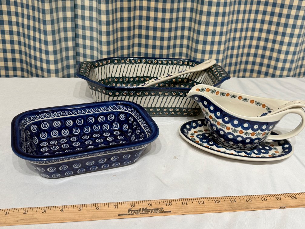 Handmade Polish Pottery – Bolesławiec Serving & Bakeware Collection – 6 Pieces