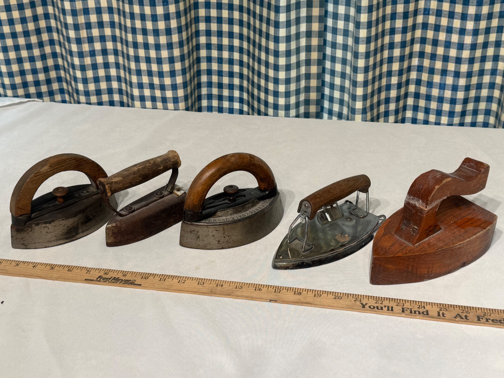 Antique & Vintage Iron Collection – Colebrookdale Iron Co., Simplex, Heatmaster & Wooden Sad Iron