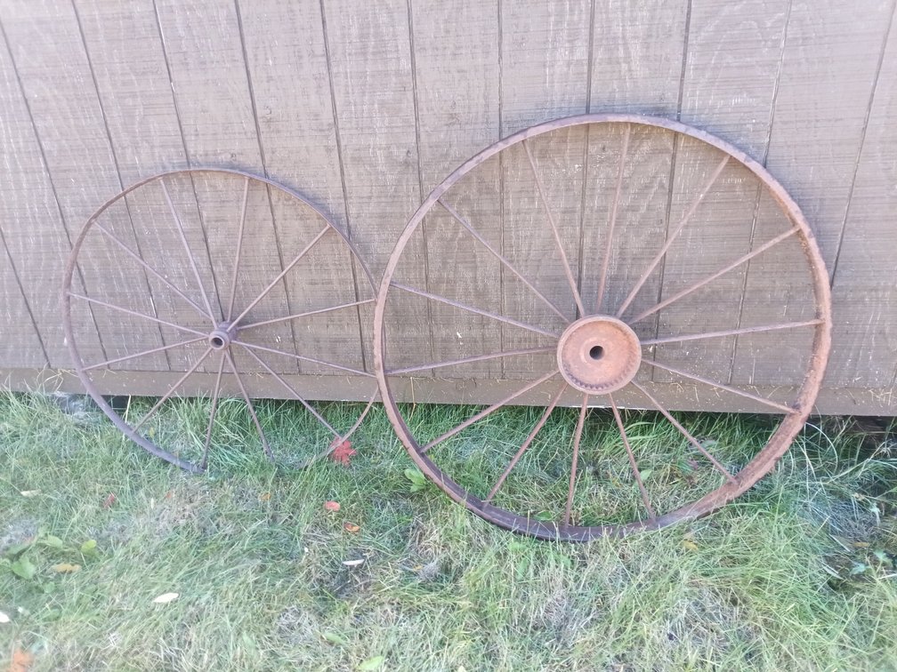 Vintage Steel Spoke Wagon Wheels – Set of 2