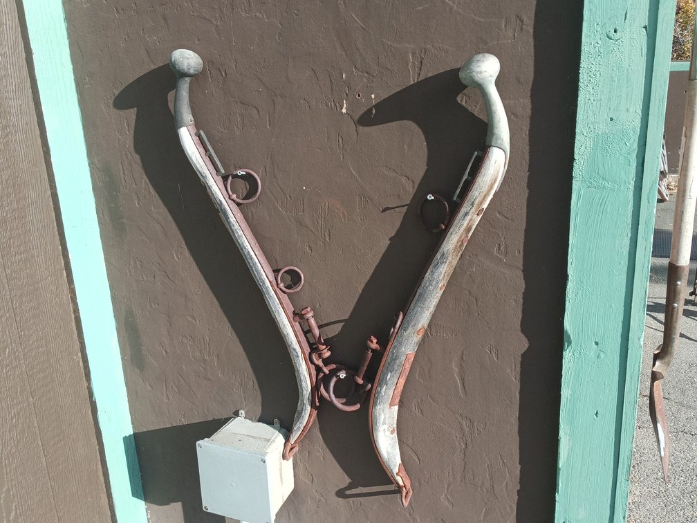 Pair of Antique Wooden & Metal Horse Hames