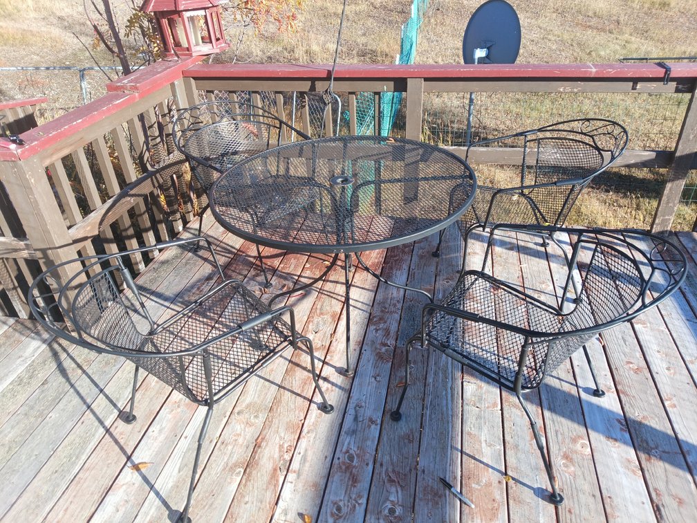 Set of Patio Furniture- 4 Chairs, One Table