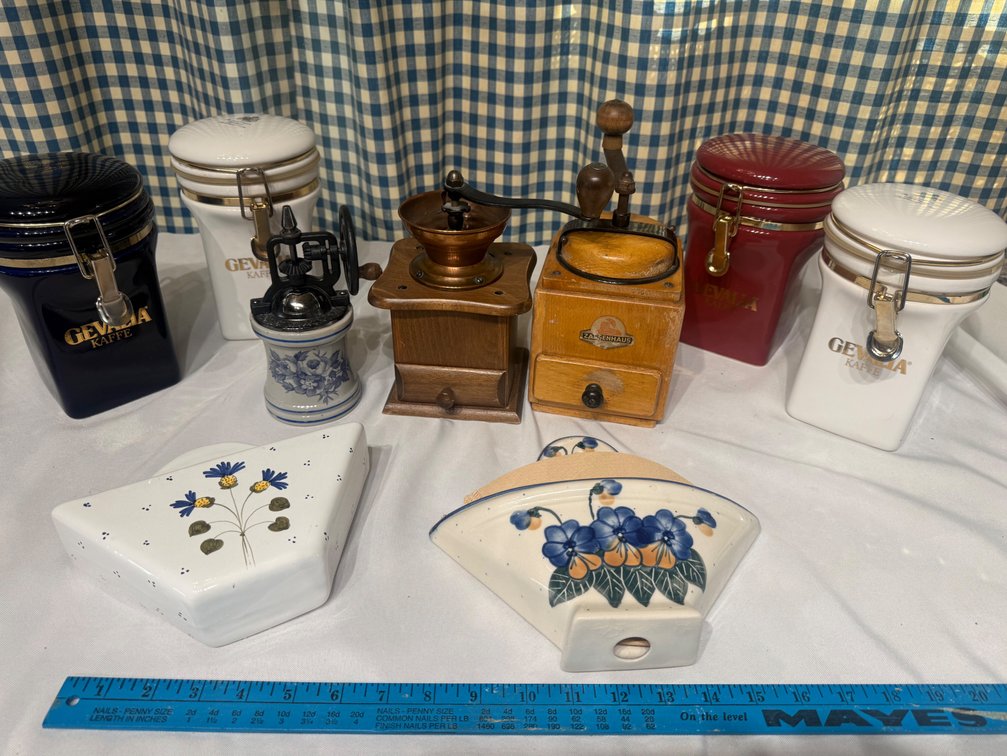 Vintage Coffee Collection – Zassenhaus Coffee Grinder, Hand-Crank Grinders & Gevalia Canisters
