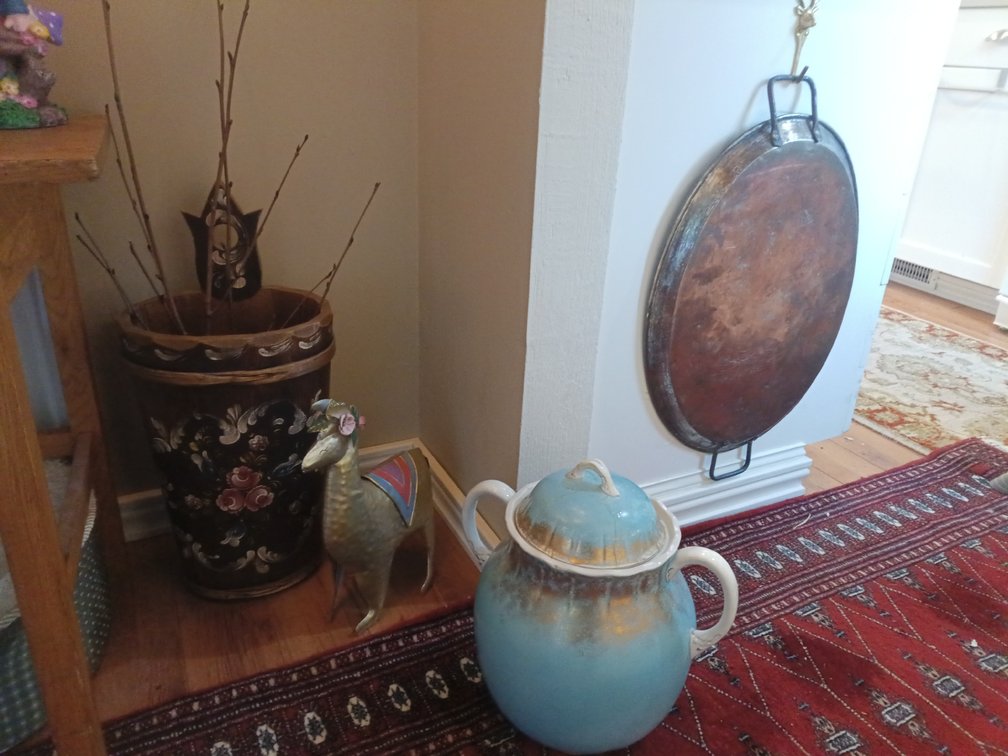 Vintage Blue Lidded Vase & Decorative Llama Collection