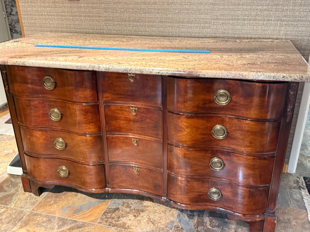 12 Drawer Dresser with Heavy Granite/Marble Stone Top