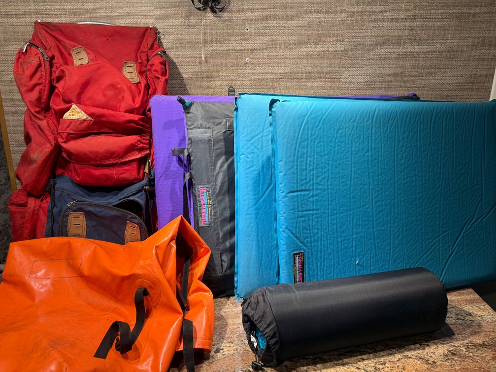 Kelty Hiking Backpack, 3 Therm-a-Rest Camping Mattresses & Large Dry Bag