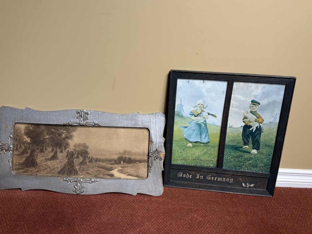 Vintage Dutch Children & Antique E. Lamasure Framed Art Prints – Set of 2