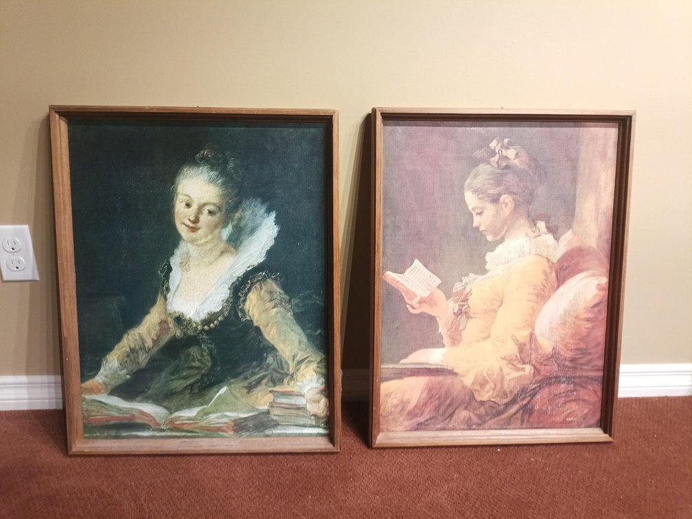 Set of 2 Vintage Framed Jean-Honoré Fragonard Art Reproductions – 18th Century French Rococo