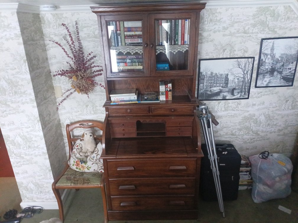 Vintage Jasper Cabinet Co. Secretary Desk with Glass Door Bookcase Hutch