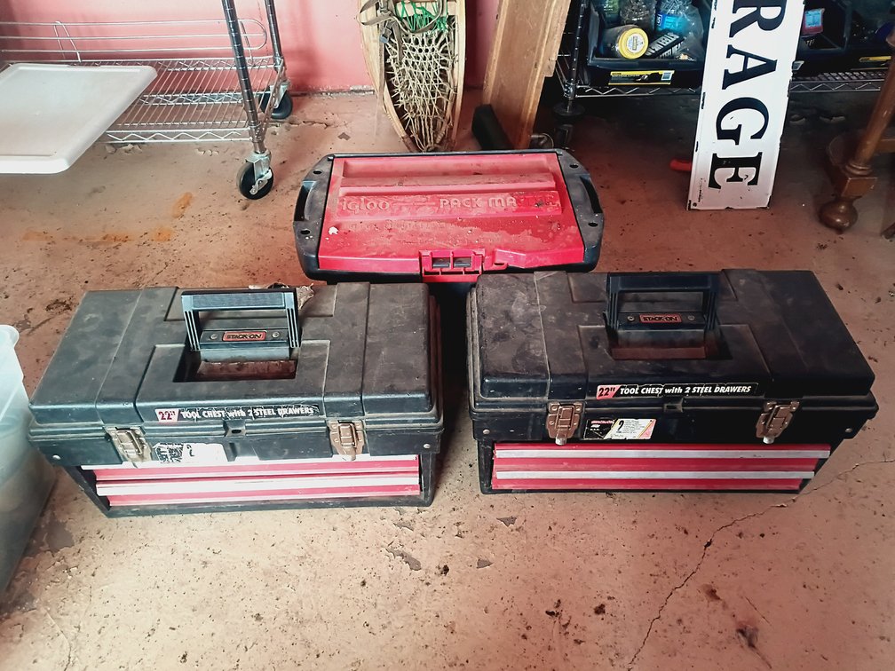 Two 22" Stack-On Tool Chests Full of Mechanical and Plumbing Tools