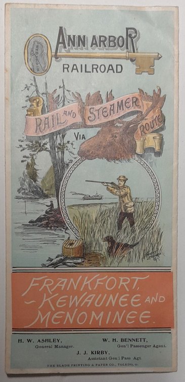 Ann Arbor Railroad Timetable 1896 - Michigan