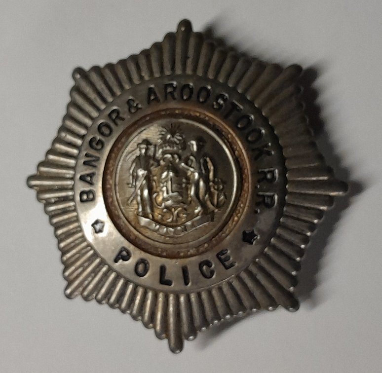 Bangor & Aroostook Railroad Station Agent Hat Badge