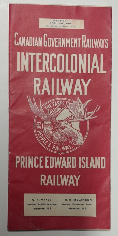 Canadian Govt Rys (Intercolonial & PEI) Timetable 1914