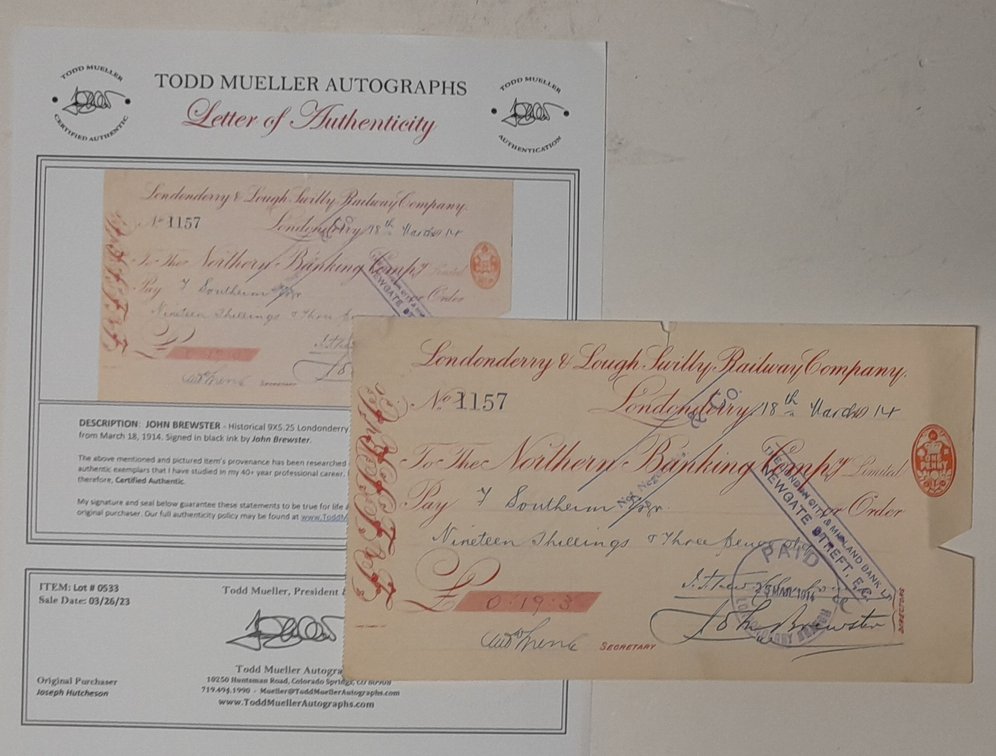 John Brewster Certified Signature UK Railway