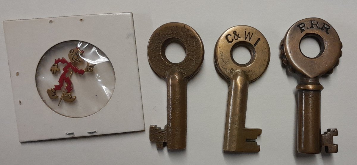 3 Railroad Switch Keys PRR, C&WI + Redi Kilowatt