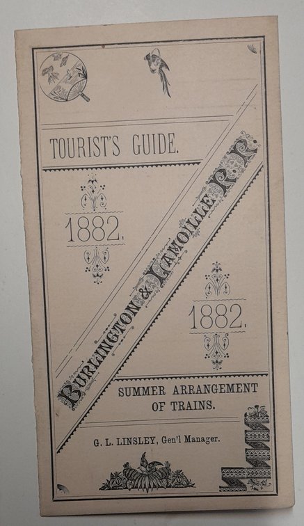 Burlington & Lamoille Railroad Timetable 1882