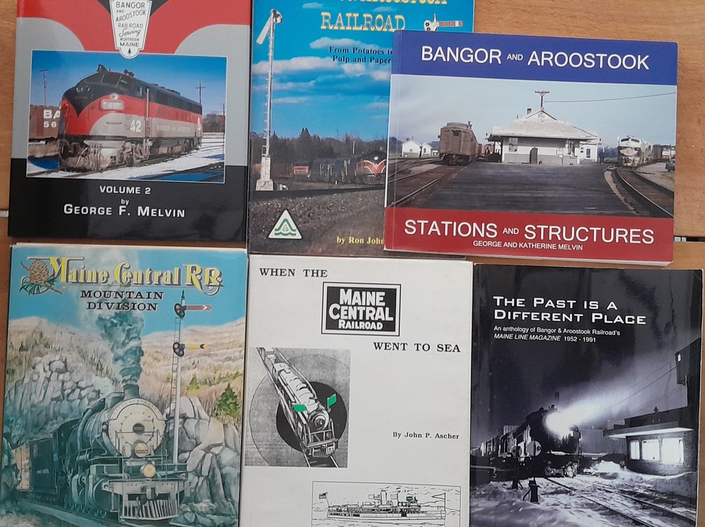 6 Maine Railroad Books with HC "Mountain Division"