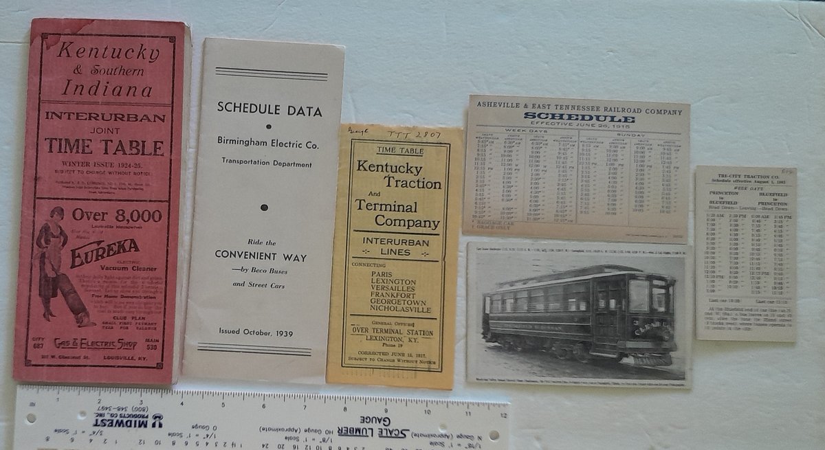 6 Trolley Line Timetables: Kentucky & South