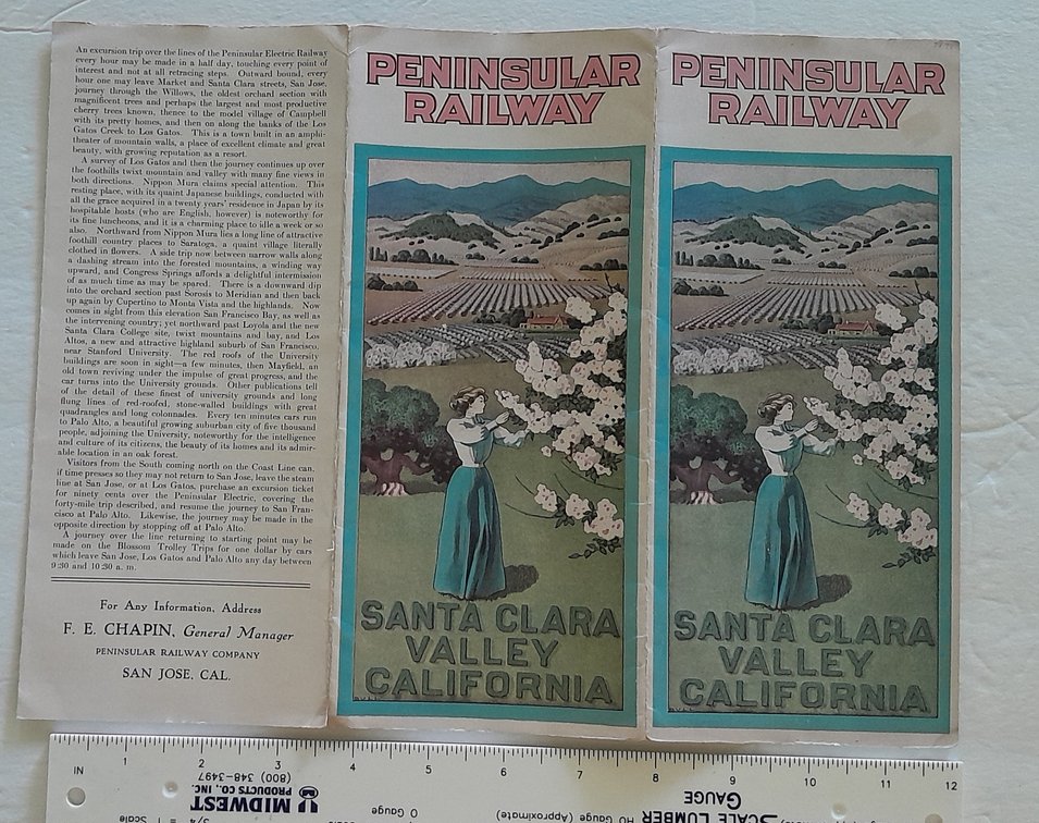 Peninsular Railway (Santa Clara) 6 Panel Folder