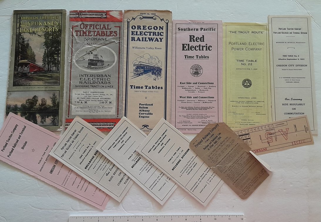 11 Pacific Northwest Electric Line Timetables