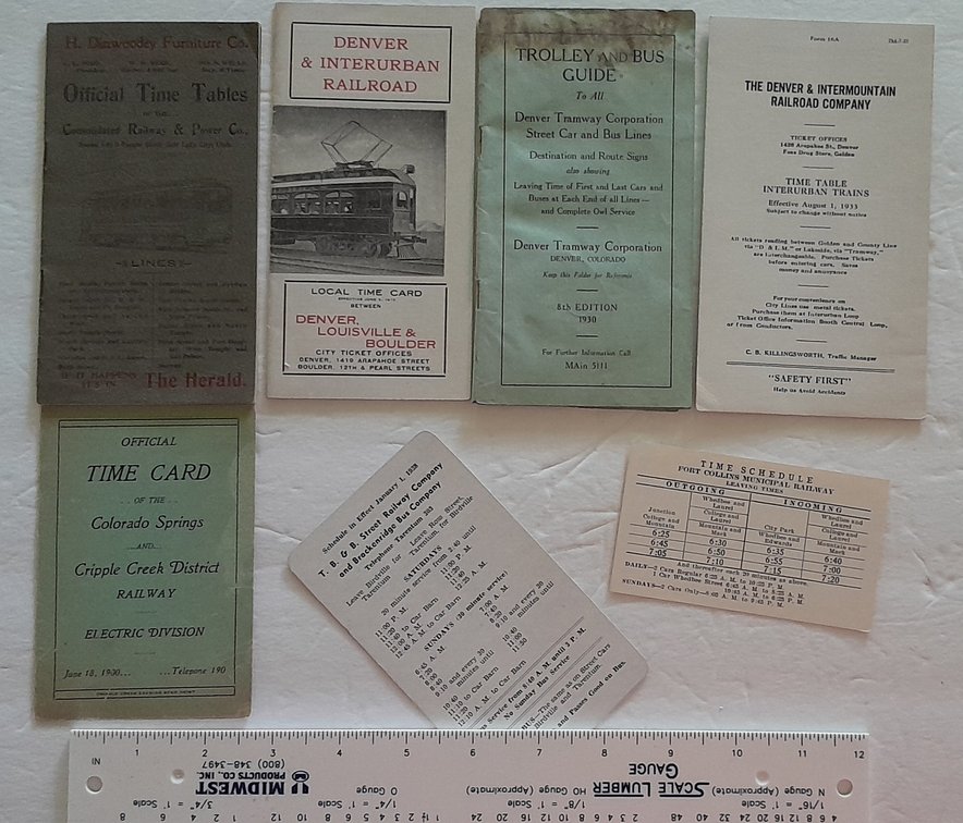 7 Colorado & Utah Electric Line Timetables