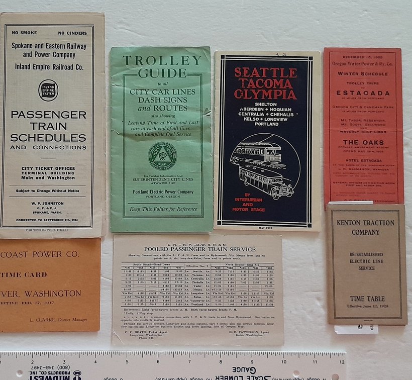 8 Pacific Northwest Electric Line Timetables