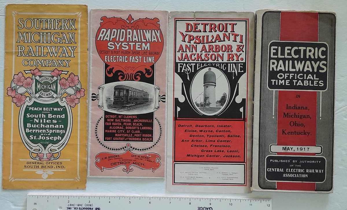 4 Electric Line Timetables from the Detroit area