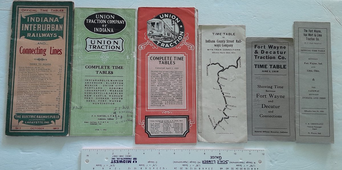 6 Indiana Interurban & Trolly Timetables