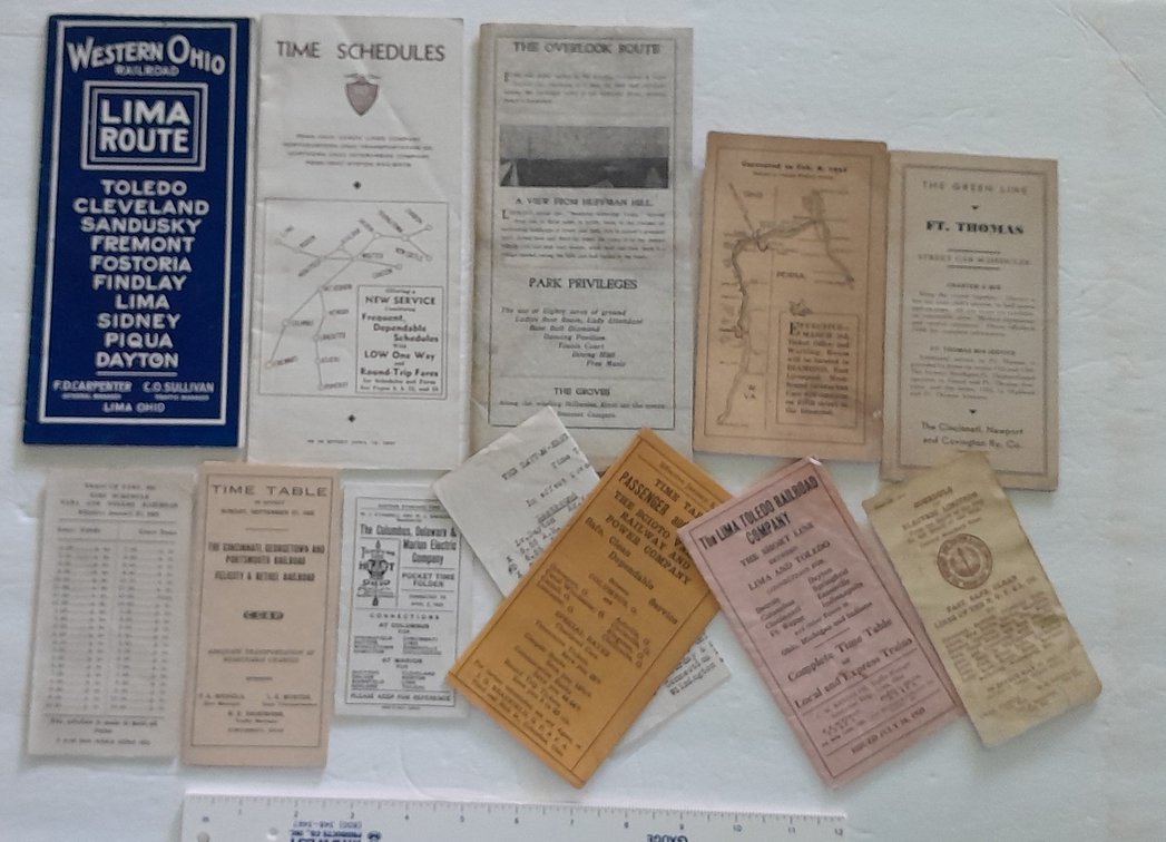 12 Ohio Trolley and Interurban Timetables