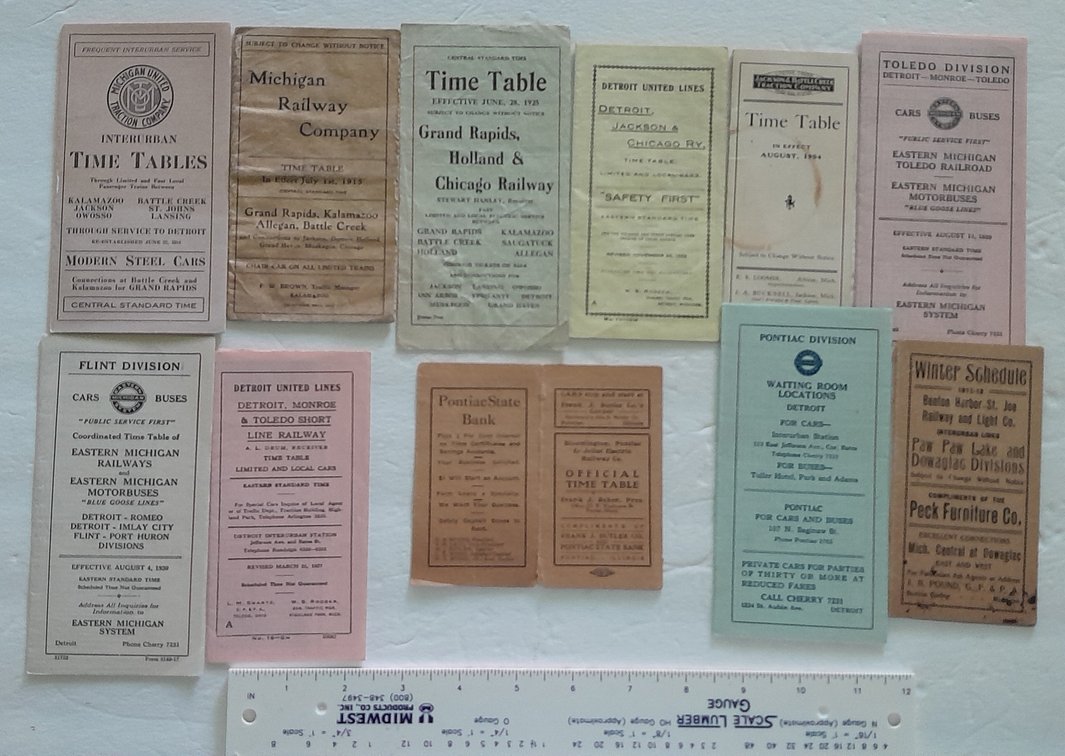 11 Michigan Electric Line Timetables