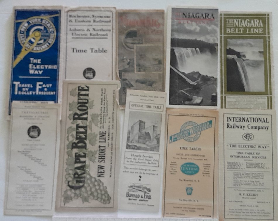 10 Trolley & Interurban Line Timetables from New York