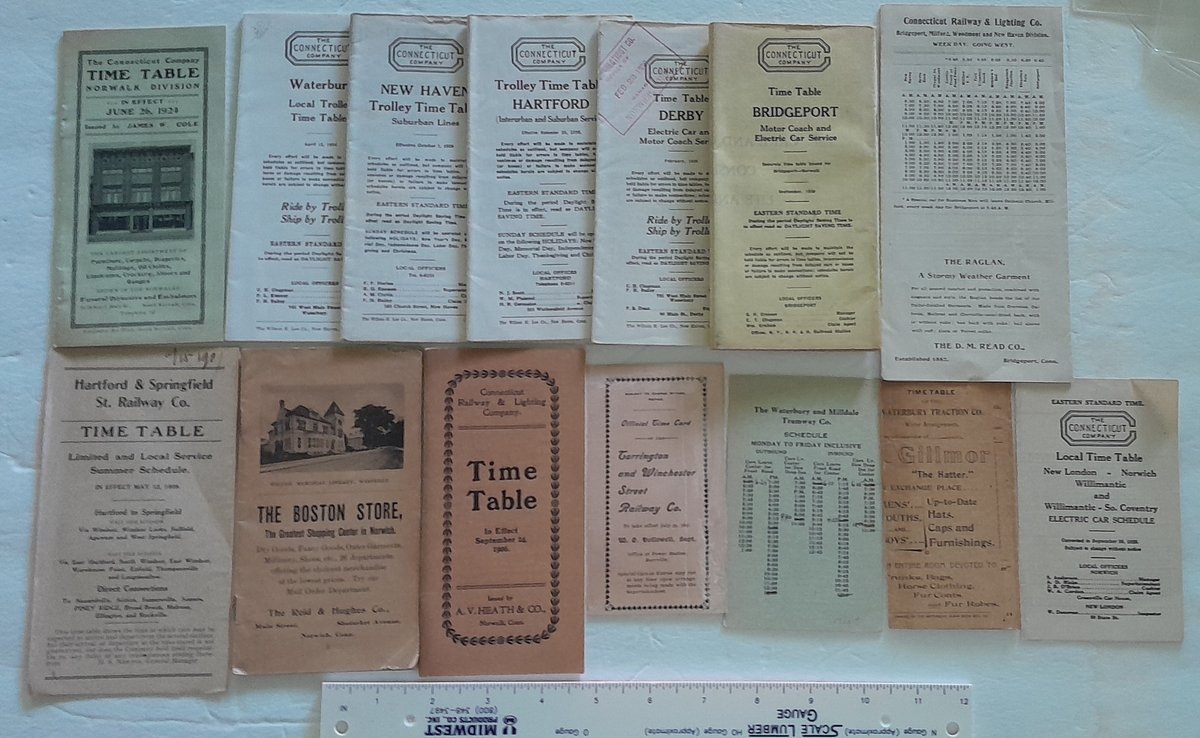 13 Connecticut Electric Line Timetables - small format