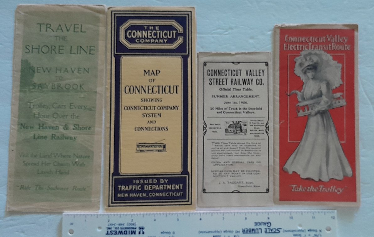 4 Connecticut Electric Line Timetables - large format
