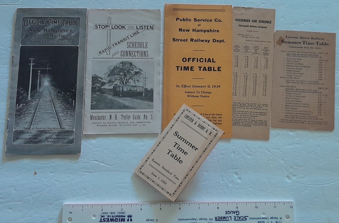6 New Hampshire Street Railway Timetables