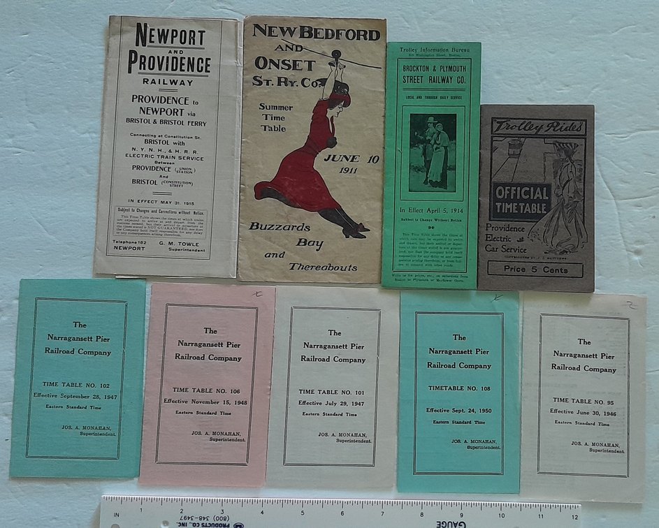 9 Rhode Island & Massachusetts Timetables
