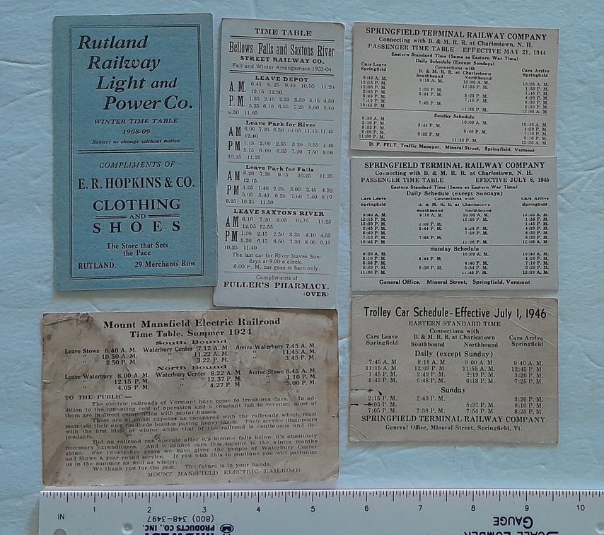 6 Vermont Street Railway Timetables