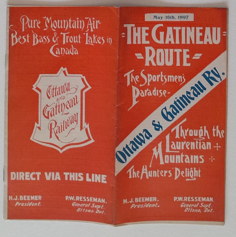 Ottawa & Gatineau Railway Timetable 1897