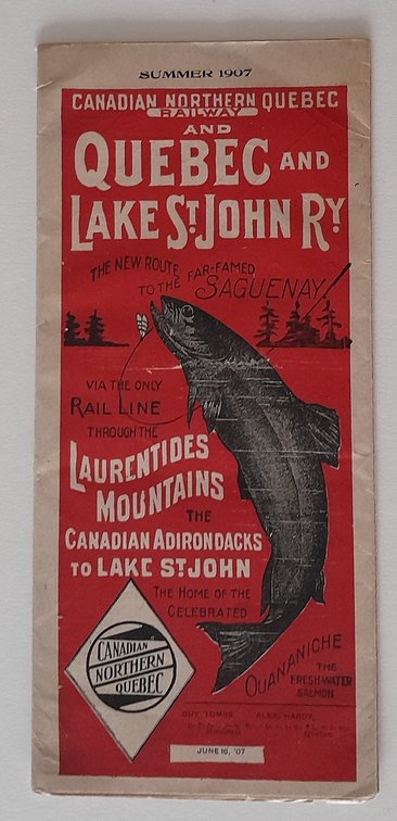 CN Quebec / Quebec & Lake St John Timetable 1907