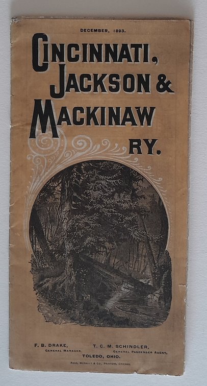 Cincinnati Jackson & Mackinaw Railway Timetable