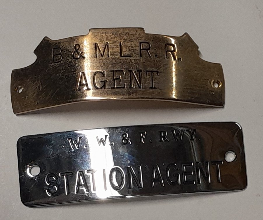 WW&F & B&ML Hat Badges - Maine Tourist Lines
