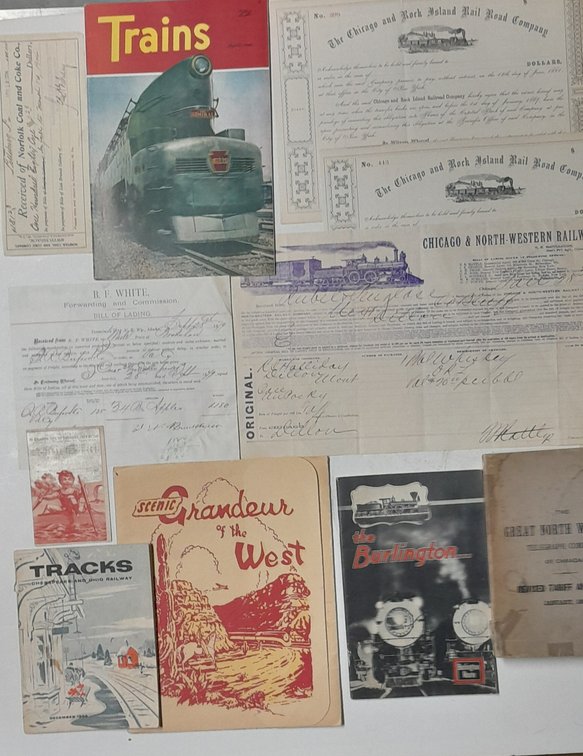 Railway Ephemera including 1898 Express Book, Trade Card
