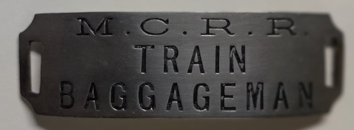 MCRR Train Baggageman Hat Badge Michigan/Maine