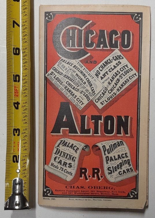 Chicago & Alton Railroad 1885 Timetable