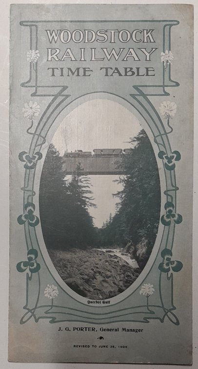 Woodstock Railroad Timetable 1906