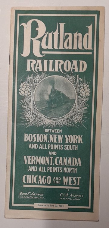 Rutland Railroad Timetable 1904